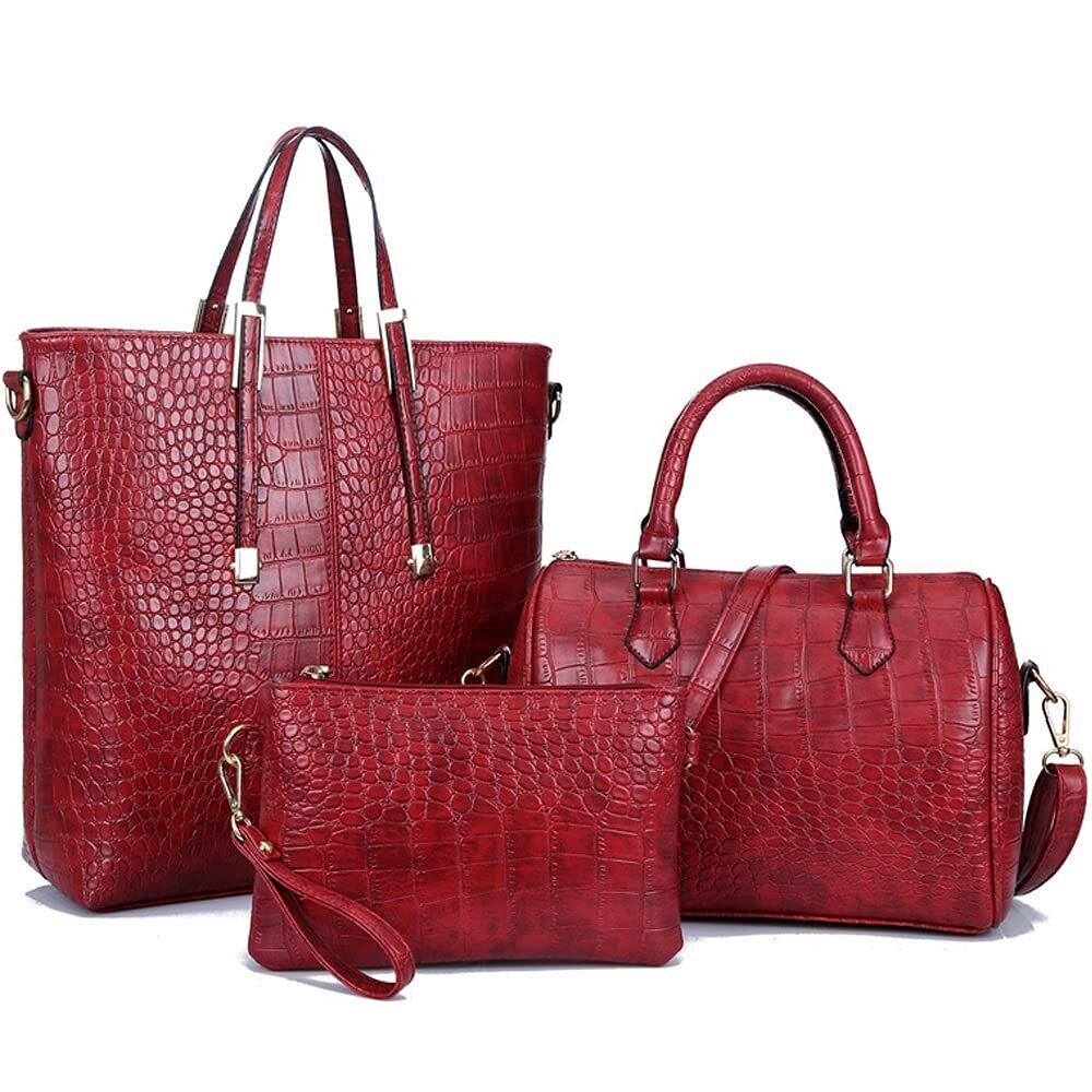 6107 Handbags and Purses Set Crocodile Pattern Tote Bags Top Handle